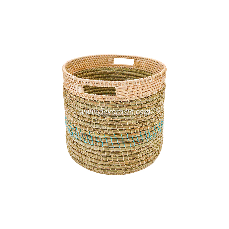 Basket with Rattan Hole Handle, Woven Craft